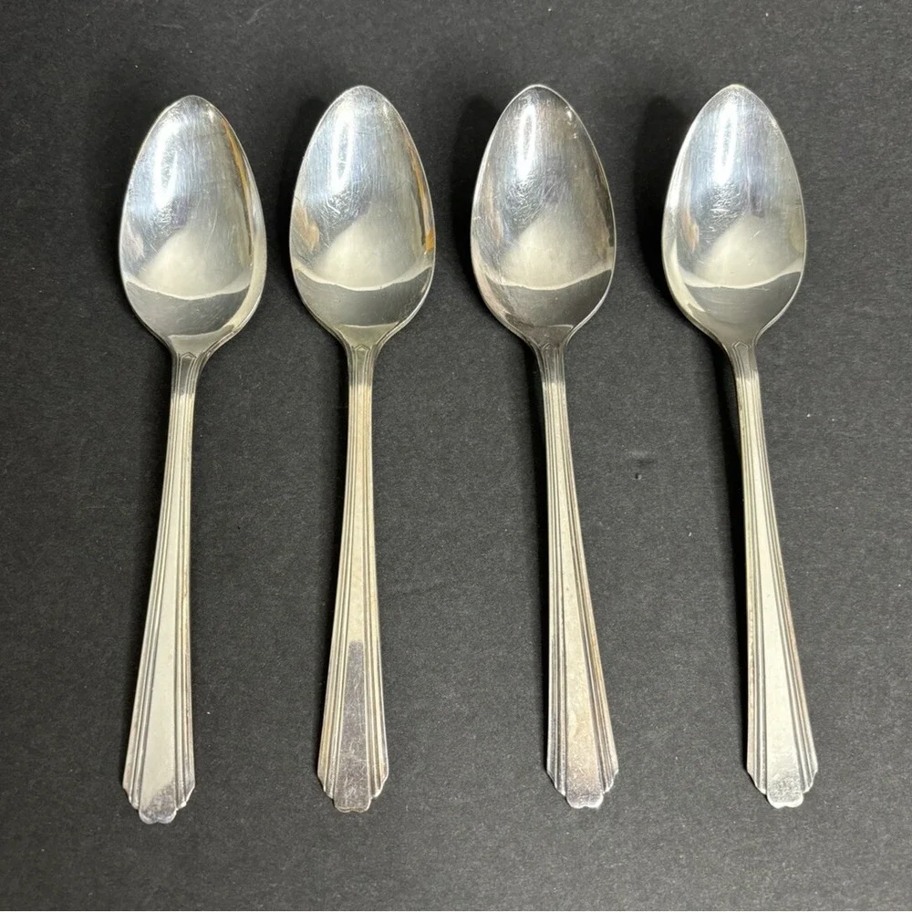 4 National Silver Co Lady Joan Teaspoons 6 1/8
